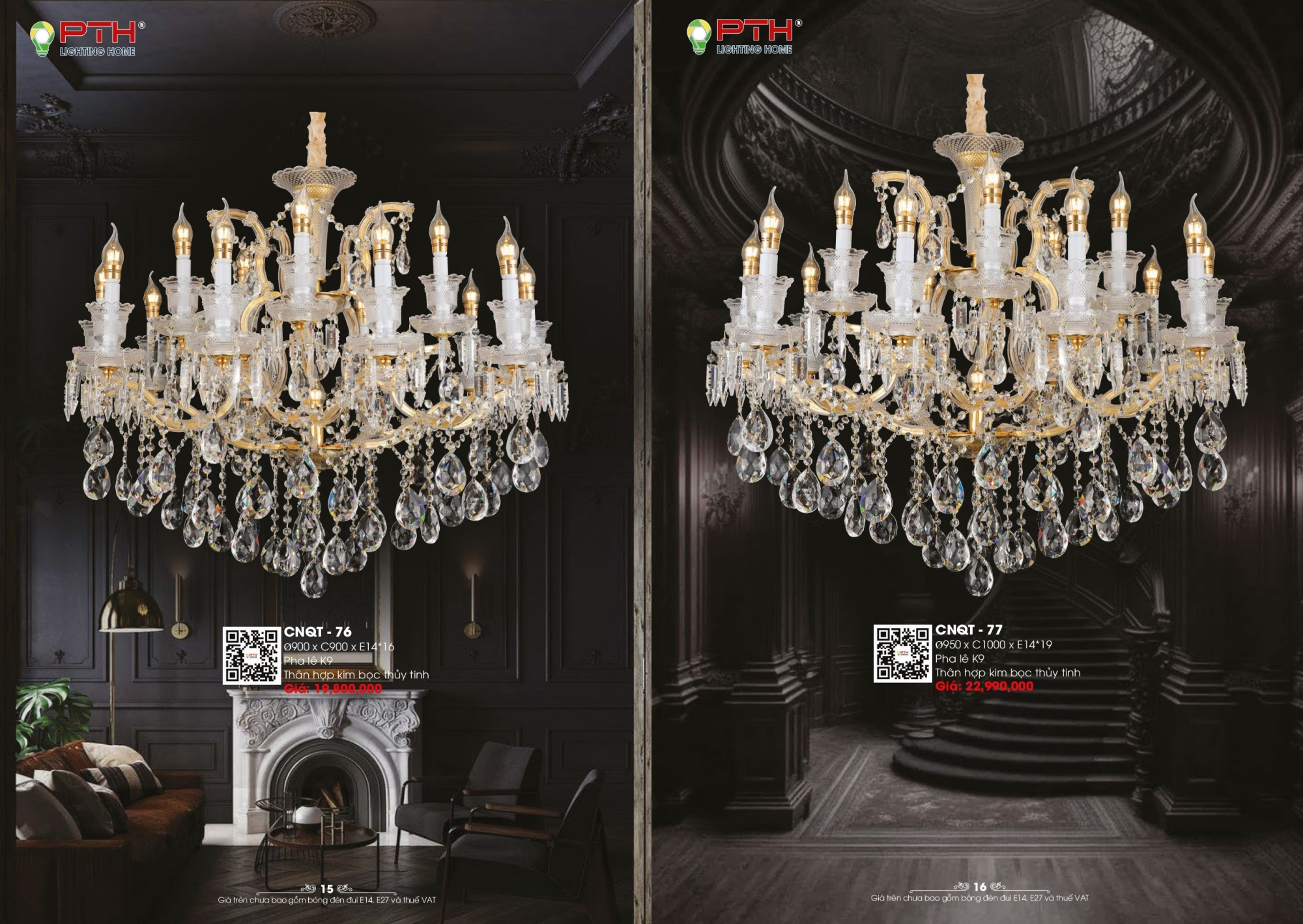 Bảng giá đèn trang trí PTH Lighting Home 2026